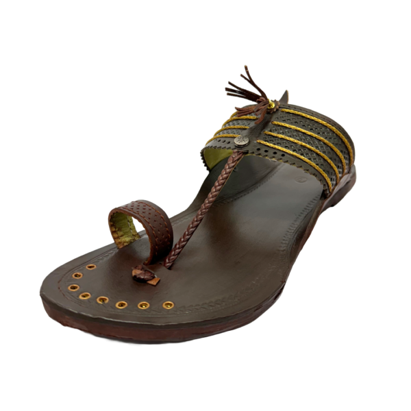 Char Jari Brown Kolhapuri Chappal for Men