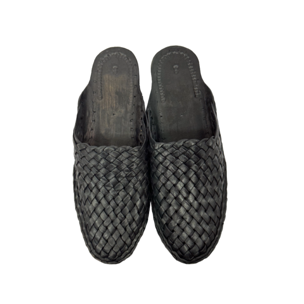 Black Bantu Jali Kolhapuri Chappal for Men - Image 4